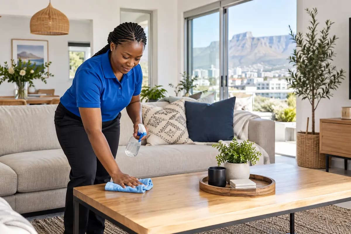 Professional Shalean cleaner caring for a Cape Town home